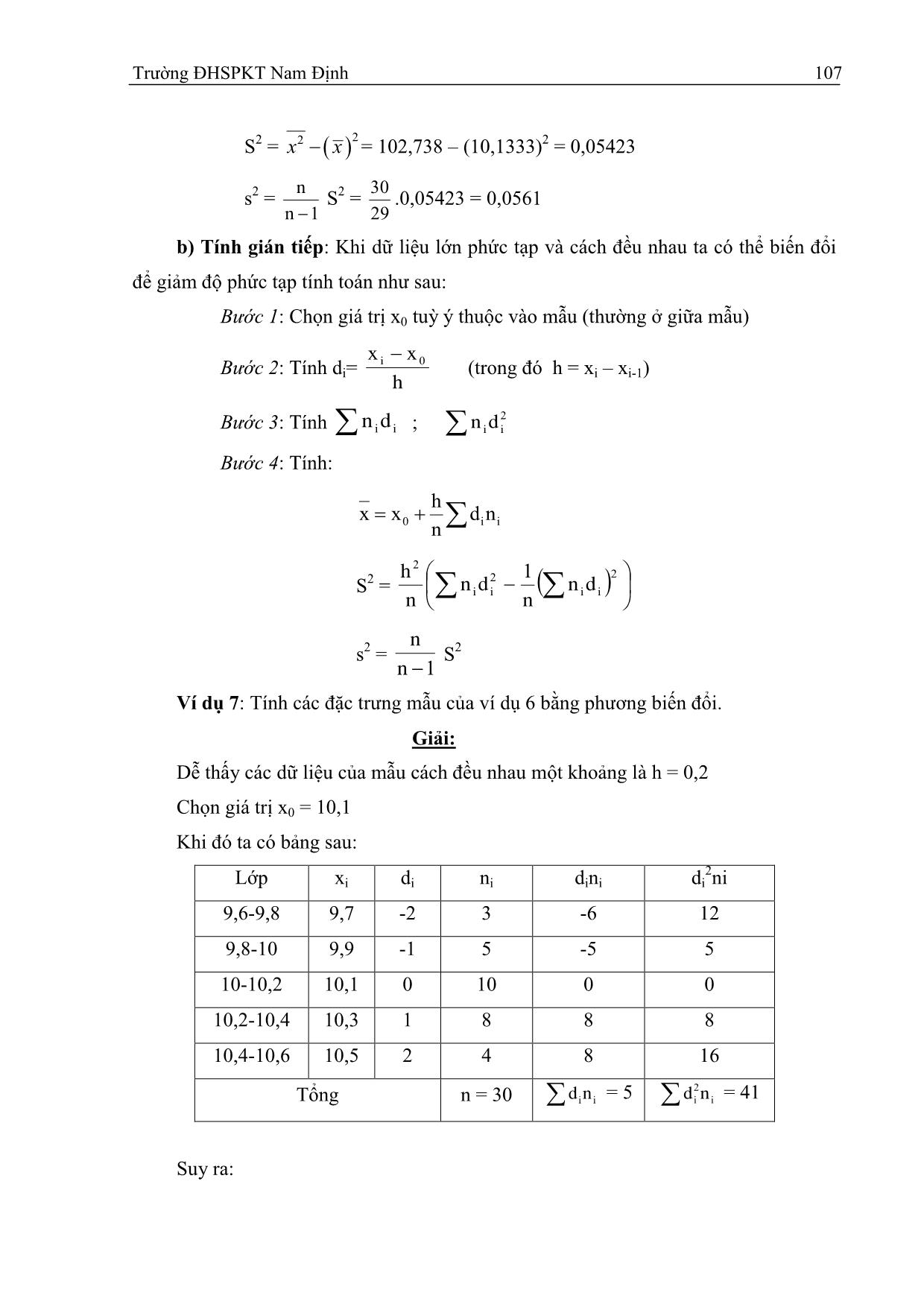 Giáo trình Xác suất thống kê - Phần 2 trang 10