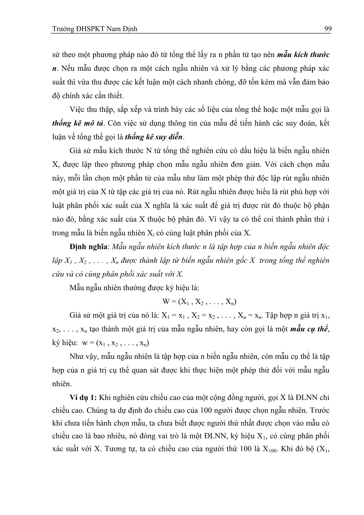 Giáo trình Xác suất thống kê - Phần 2 trang 2