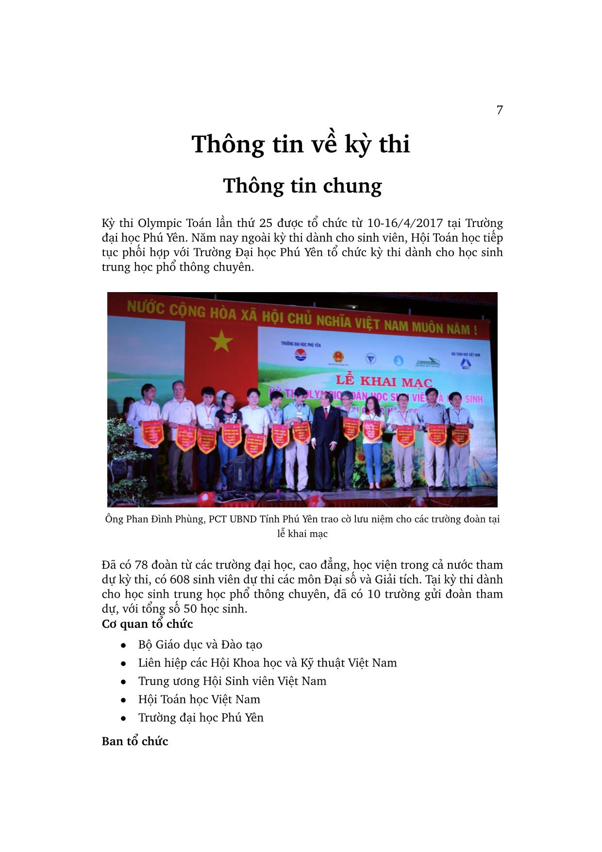 Kỷ yếu Kỳ thi Olympic toán sinh viên và học sinh lần thứ 25 trang 9