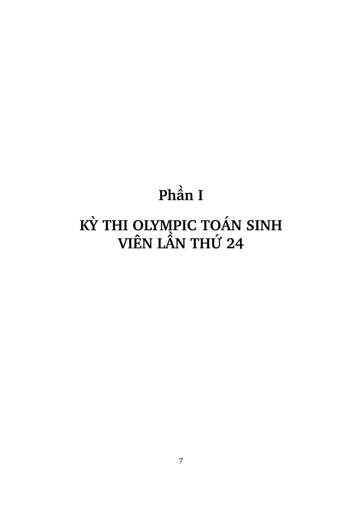 Kỷ yếu Kỳ thi Olympic toán sinh viên lần thứ 24 trang 9