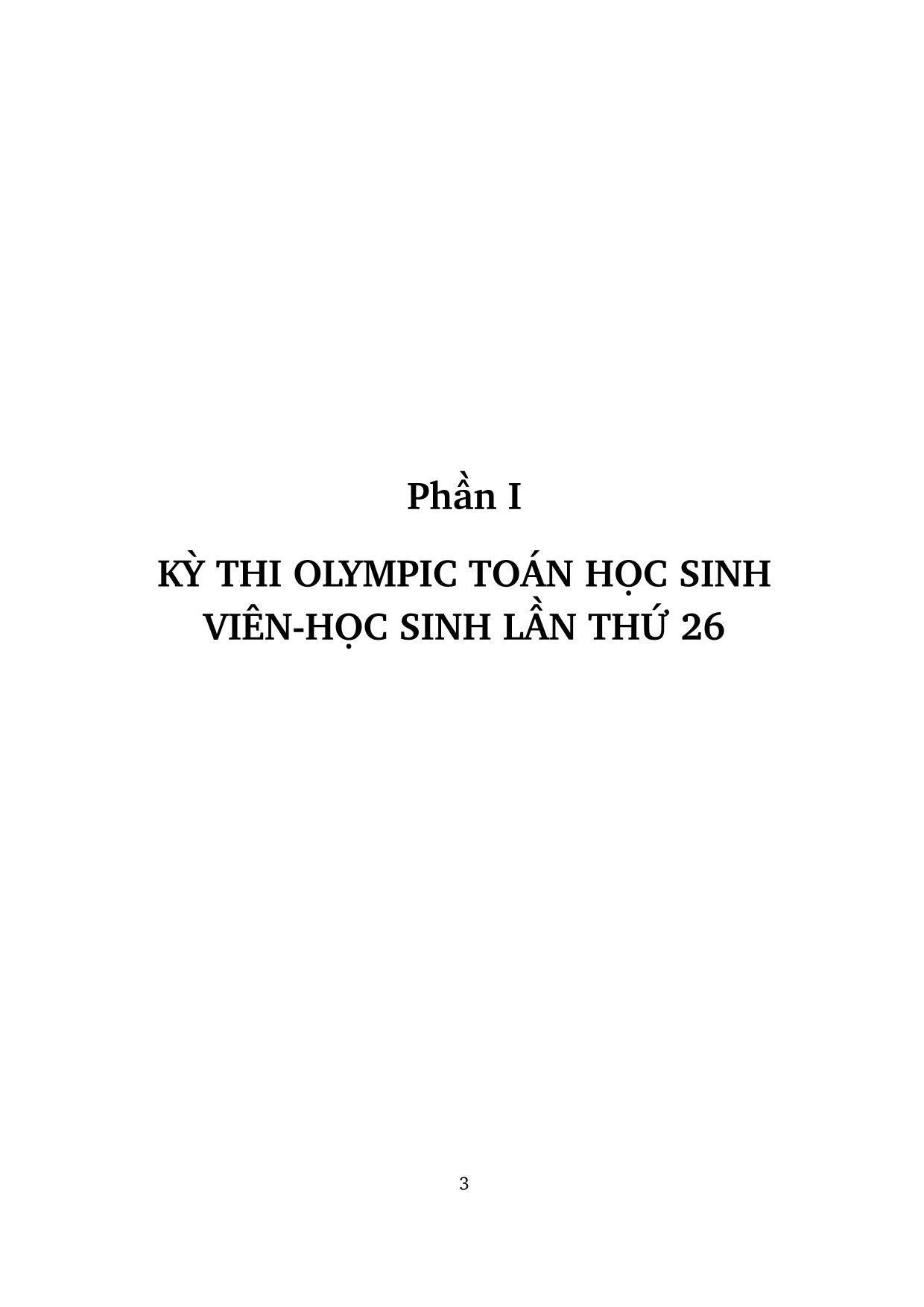 Kỷ yếu Kỳ thi Olympic toán học sinh viên - học sinh lần thứ 26 trang 9