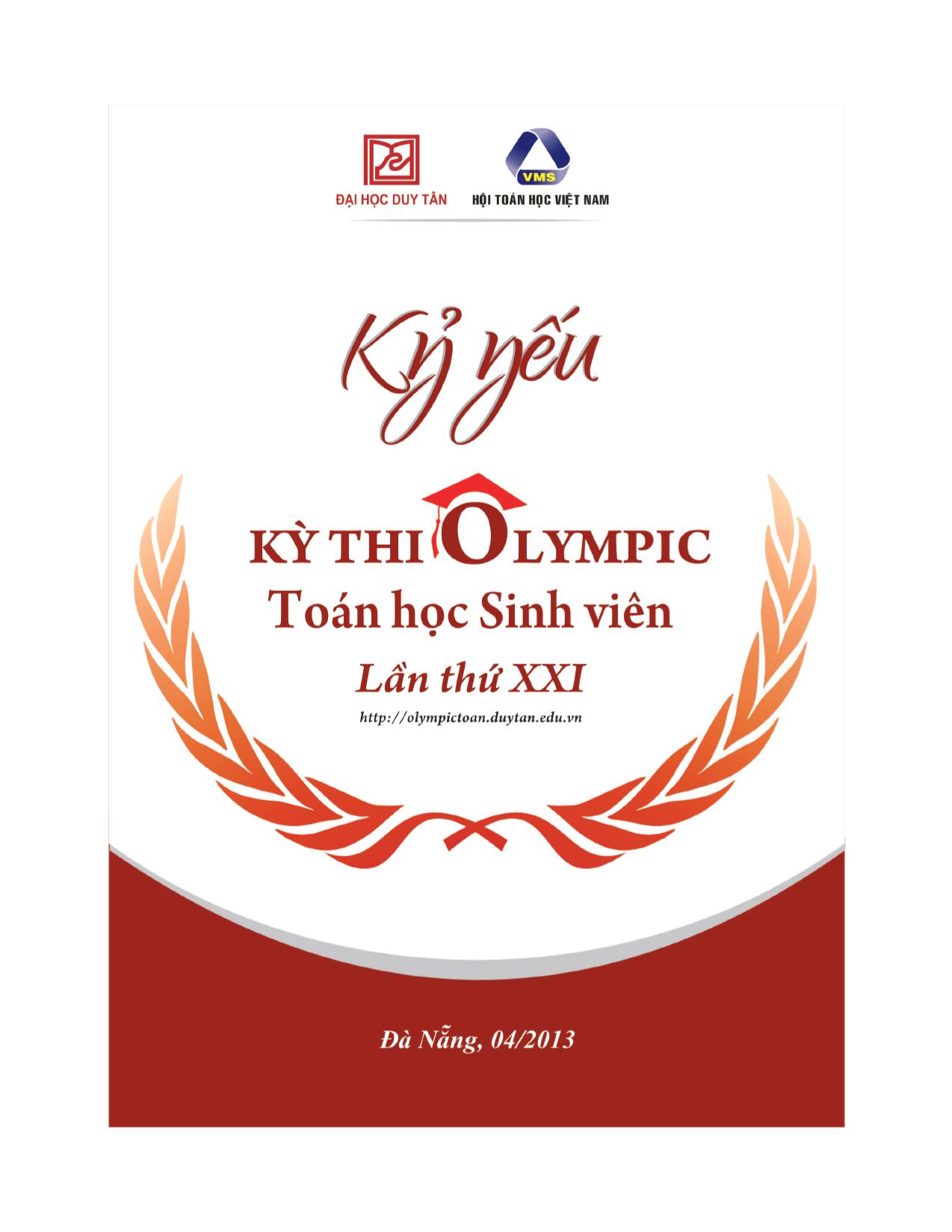 Kỷ yếu Kỳ thi Olympic toán sinh viên toàn quốc lần thứ XXI trang 1