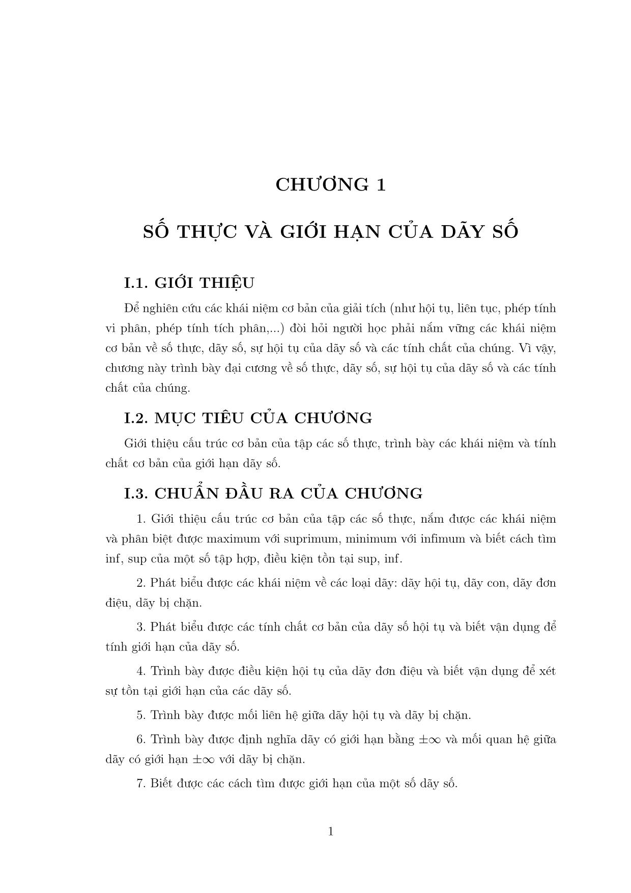 Giáo trình Giải tích (Dành cho sinh viên các ngành kỹ thuật và công nghệ) - Phần 1 trang 9