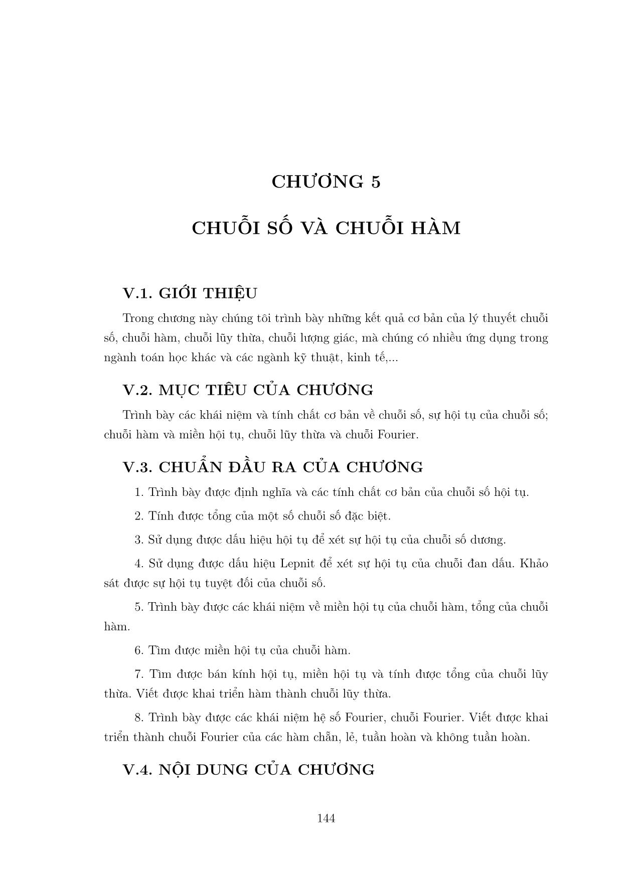 Giáo trình Giải tích (Dành cho sinh viên các ngành kỹ thuật và công nghệ) - Phần 2 trang 1