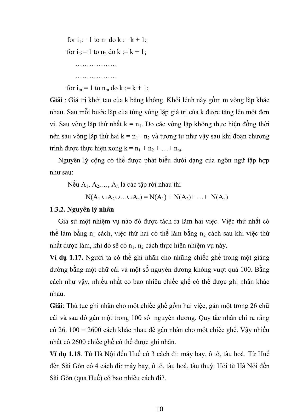 Giáo trình Toán rời rạc (Phần 1) trang 10