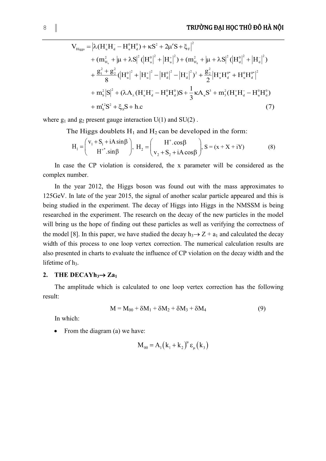 H3 decays into Z and A1 in the NMSSM trang 4