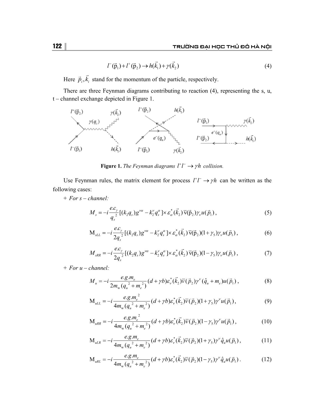 L+l- → γh collision in the randall – sundrum model trang 3