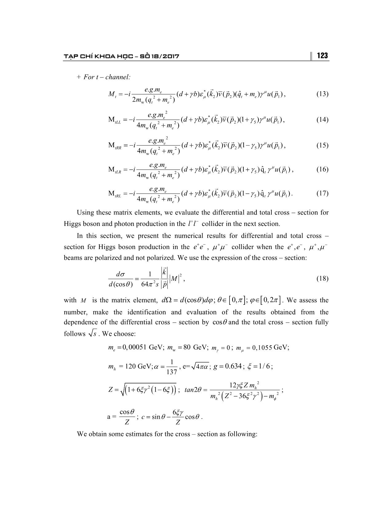 L+l- → γh collision in the randall – sundrum model trang 4