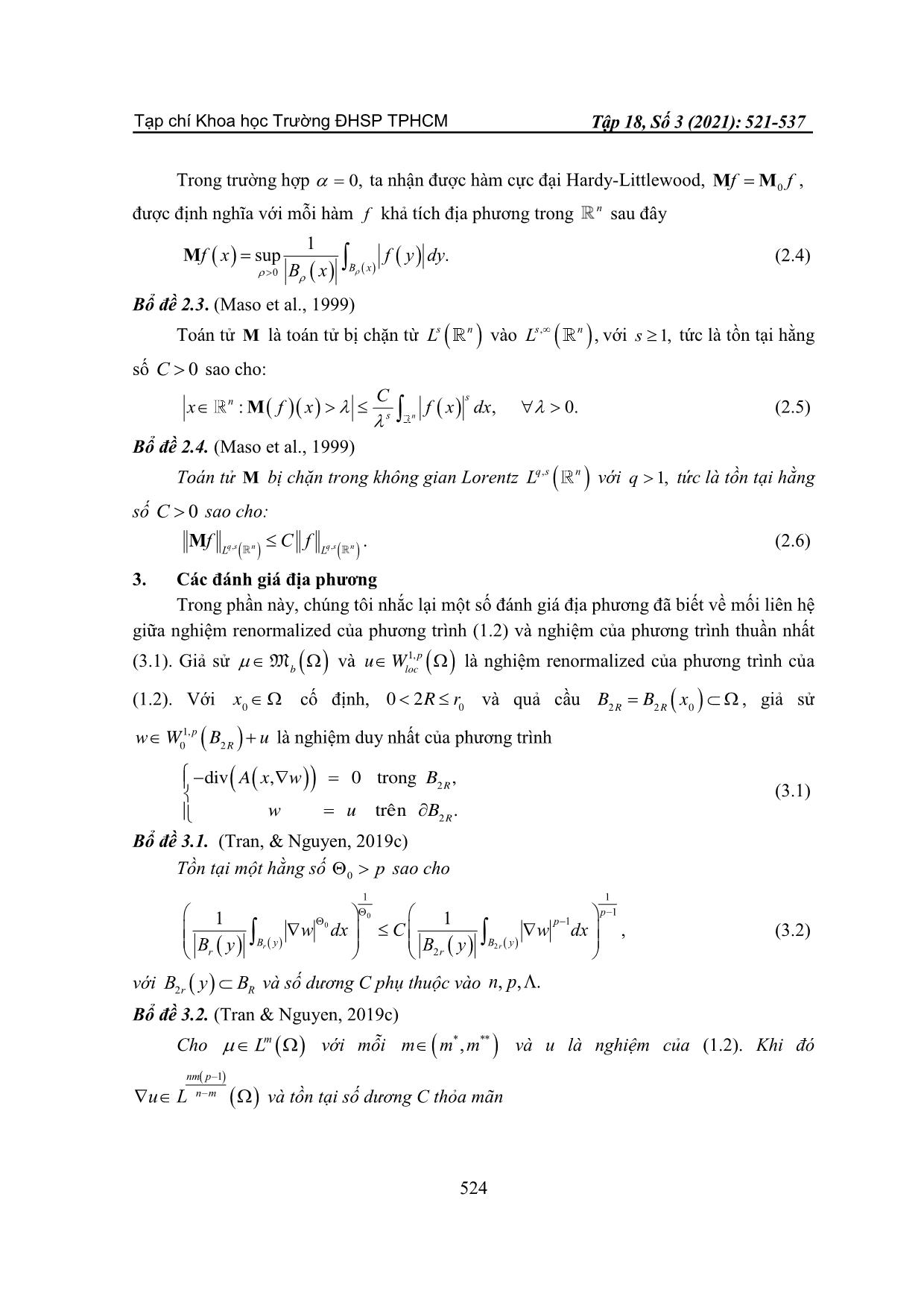 Một đánh giá gradient trong không gian Lorentz cho phương trình p-Laplace dữ liệu độ đo với p gần 1 trang 4