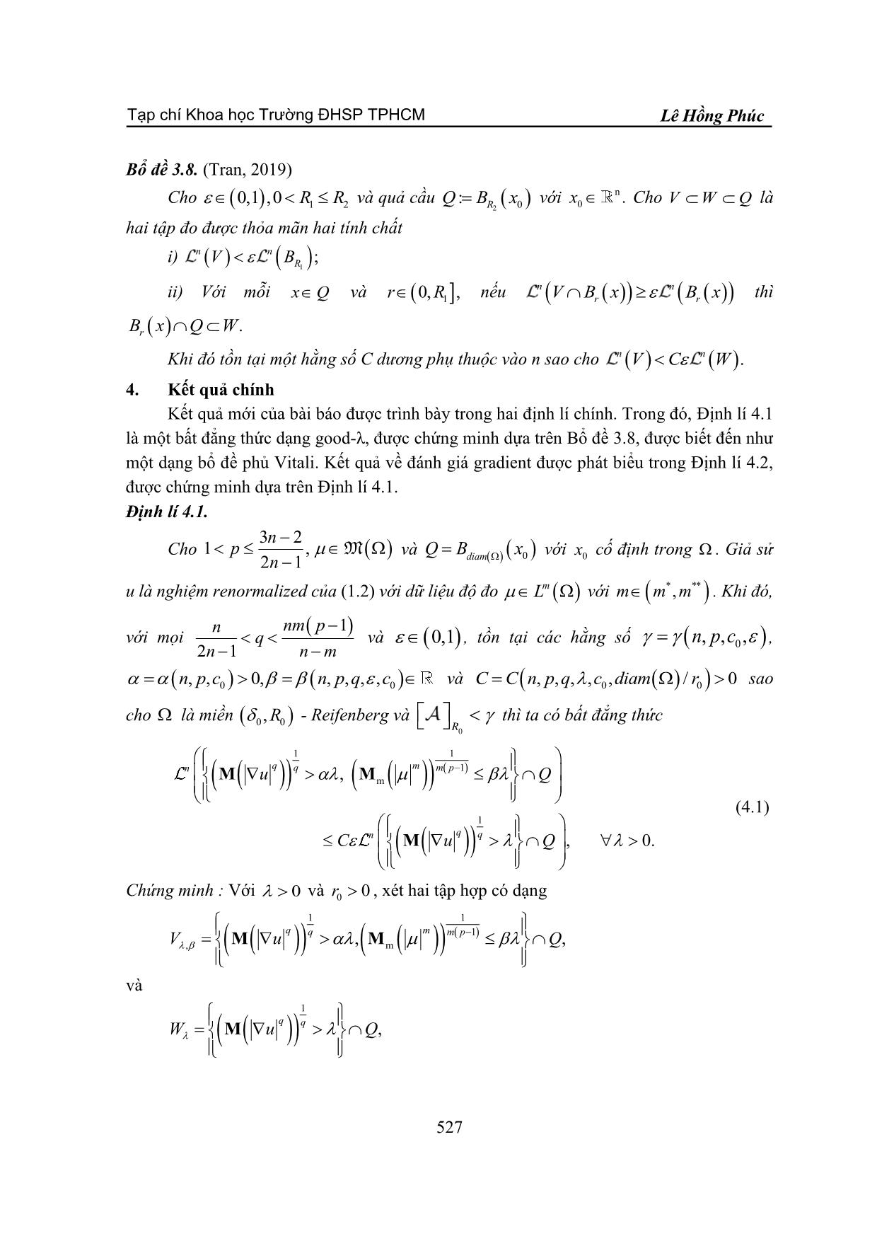 Một đánh giá gradient trong không gian Lorentz cho phương trình p-Laplace dữ liệu độ đo với p gần 1 trang 7