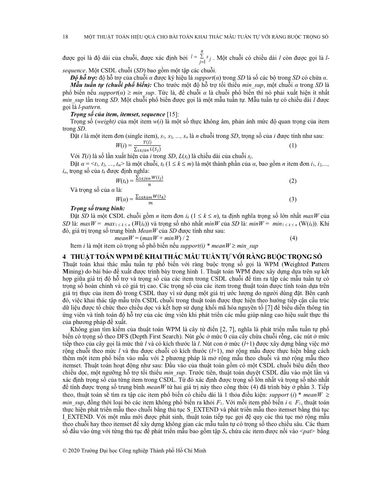 Một thuật toán hiệu quả cho bài toán khai thác mẫu tuần tự với ràng buộc trọng số trang 5