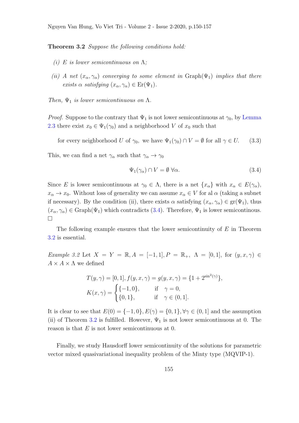 On the lower semicontinuity of the solution mapping for parametric vector mixed quasivariational inequality problem of the Minty type trang 6