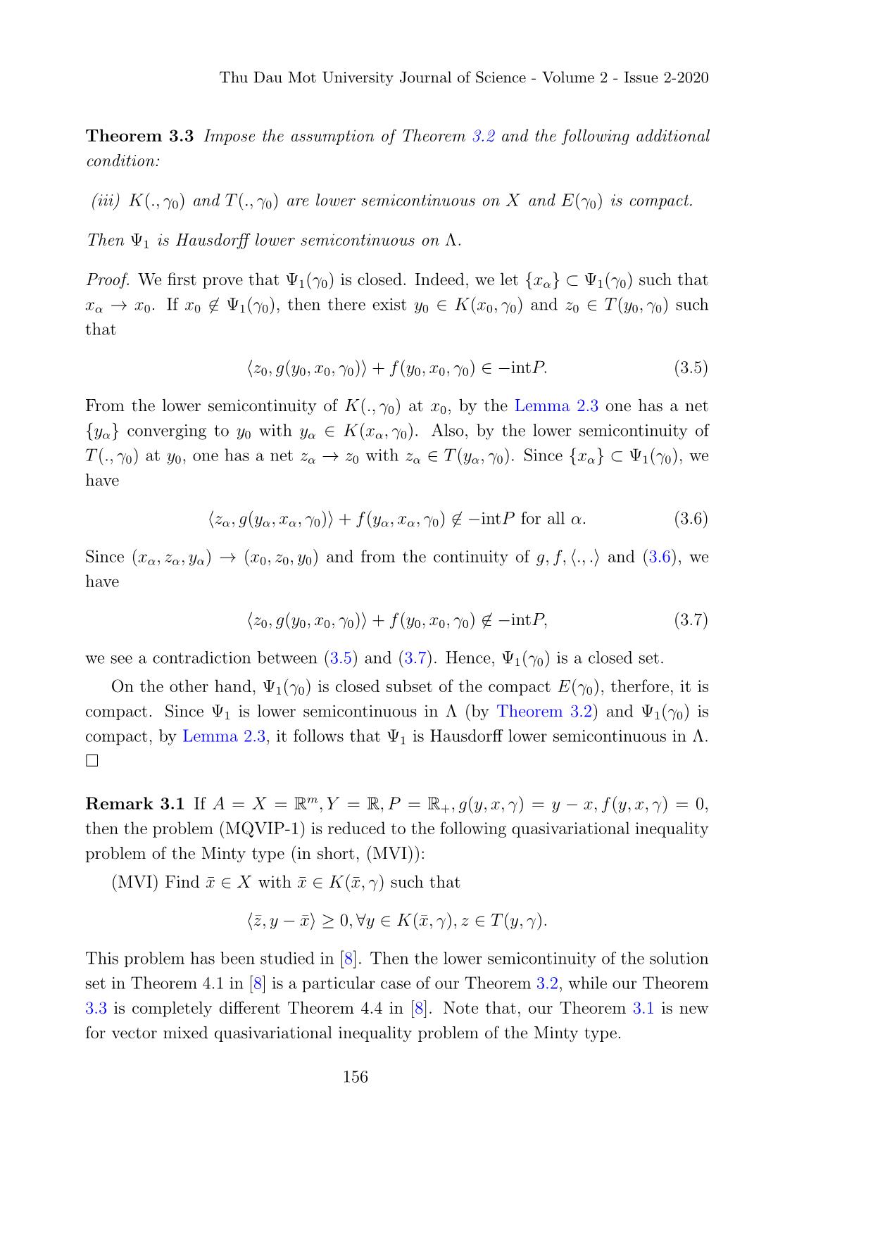 On the lower semicontinuity of the solution mapping for parametric vector mixed quasivariational inequality problem of the Minty type trang 7