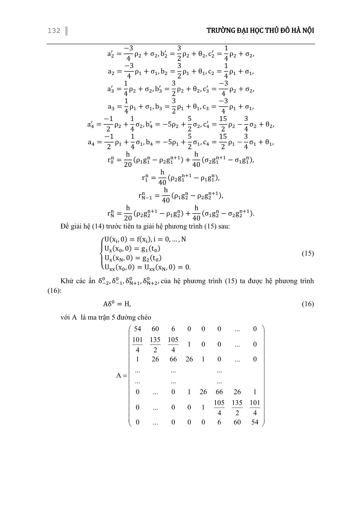Phương pháp Collocation với cơ sở B-Spline bậc năm giải phương trình truyền nhiệt một chiều trang 5