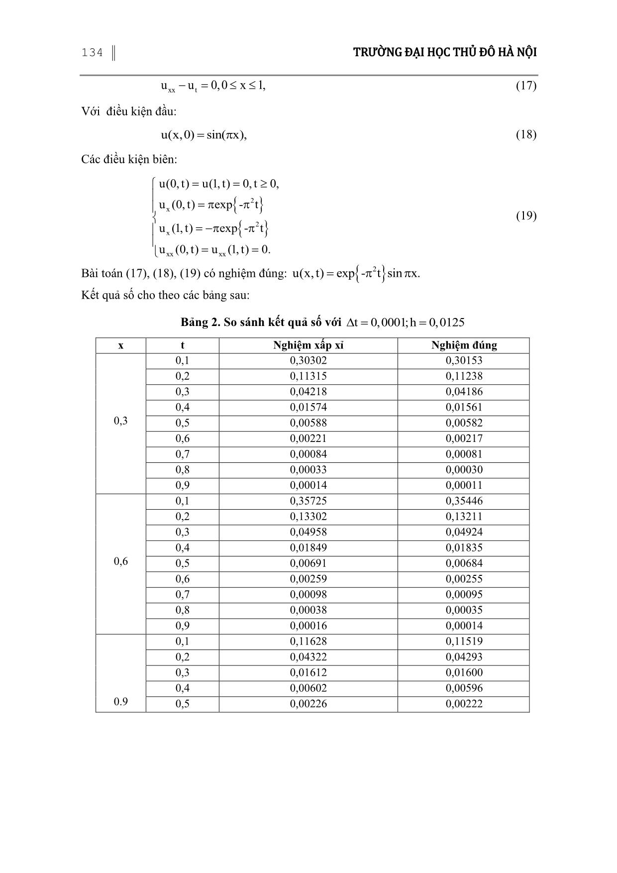 Phương pháp Collocation với cơ sở B-Spline bậc năm giải phương trình truyền nhiệt một chiều trang 7