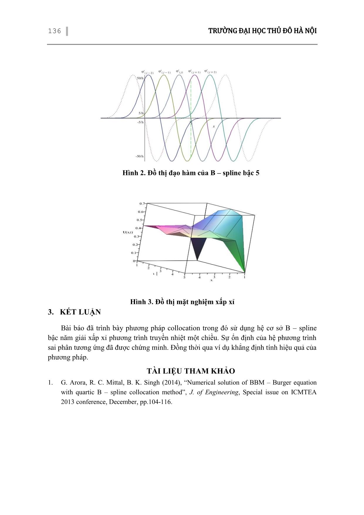Phương pháp Collocation với cơ sở B-Spline bậc năm giải phương trình truyền nhiệt một chiều trang 9