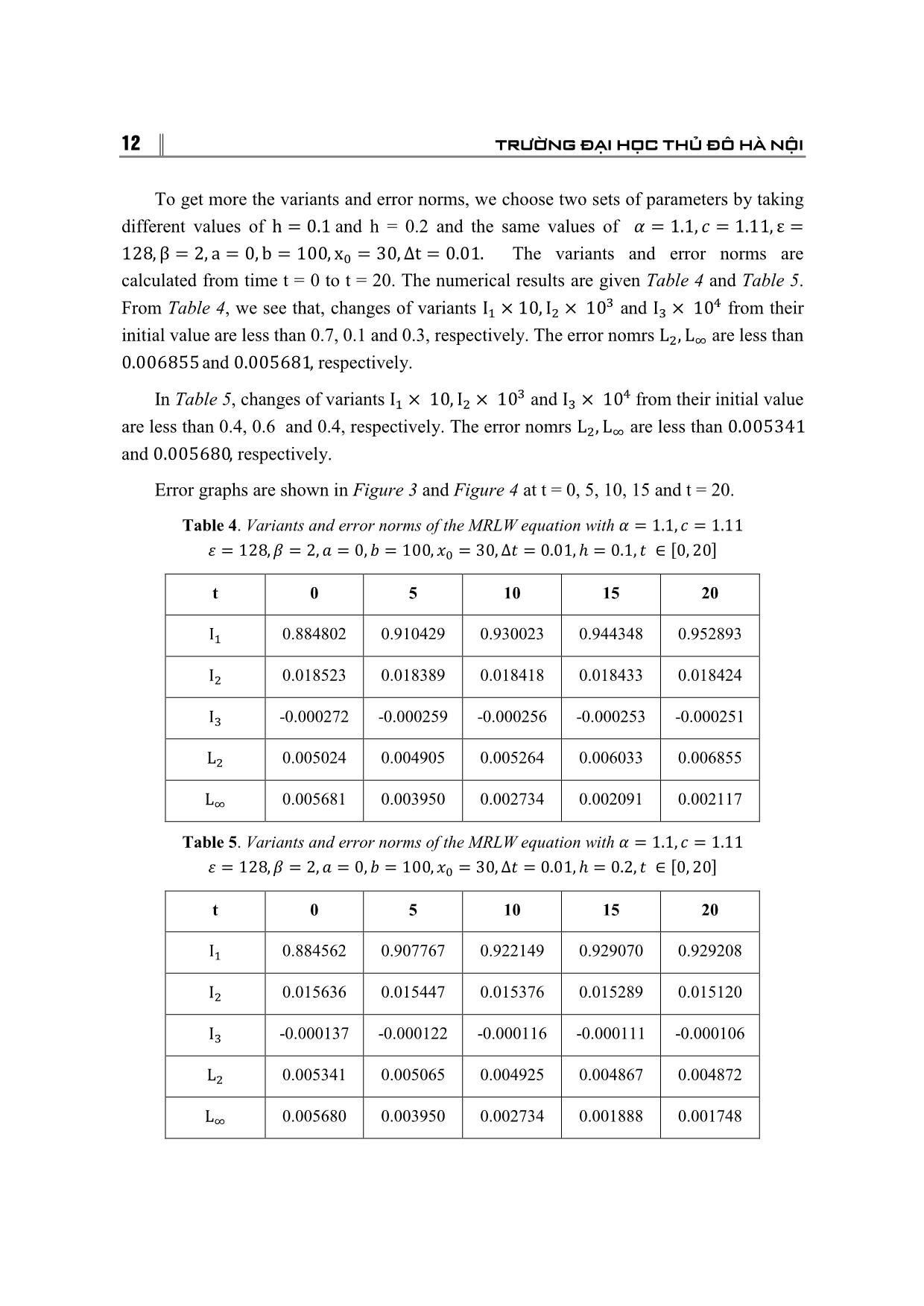 Quartic B splines collocation method for numerical solution of the MRLW equation trang 8