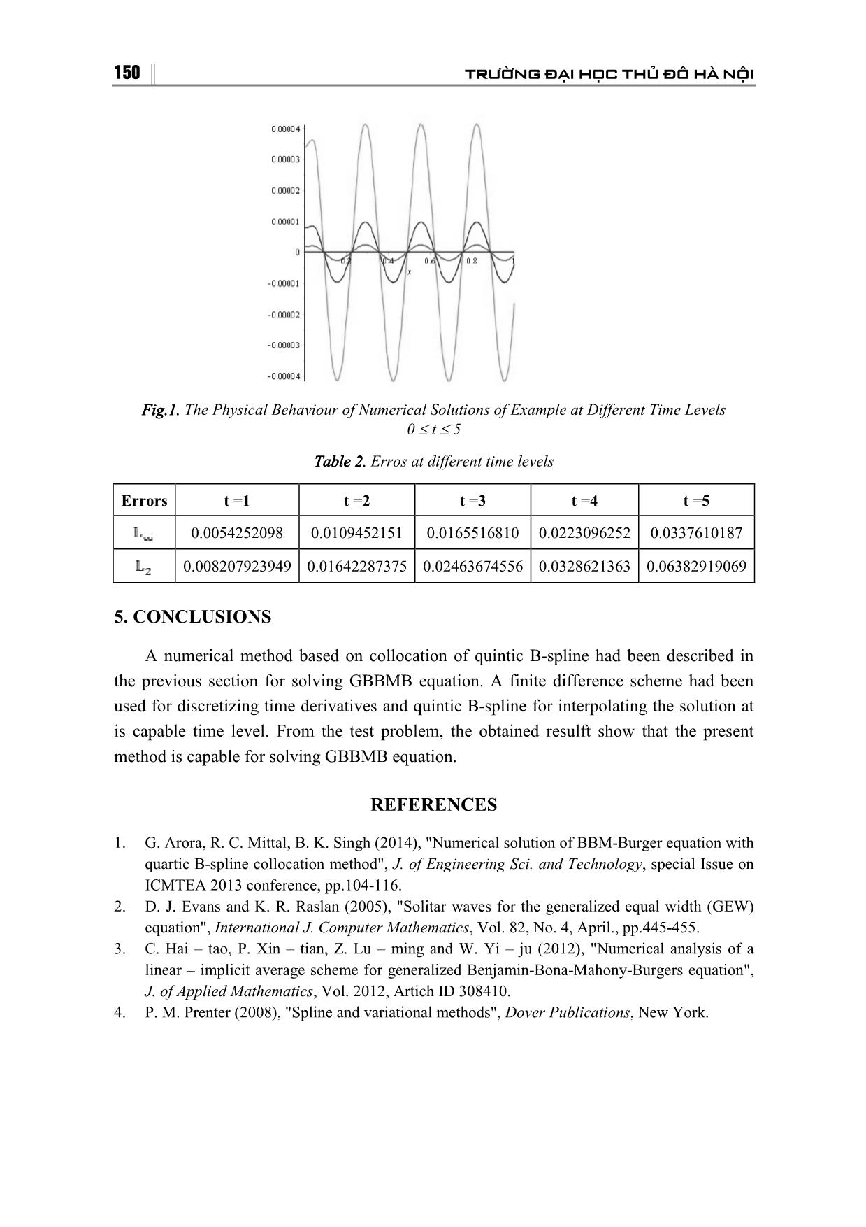 Quintic B-spline collocation method for numerical solution of the Generalized Benjamin-Bona-MahonyBurgers equation trang 7