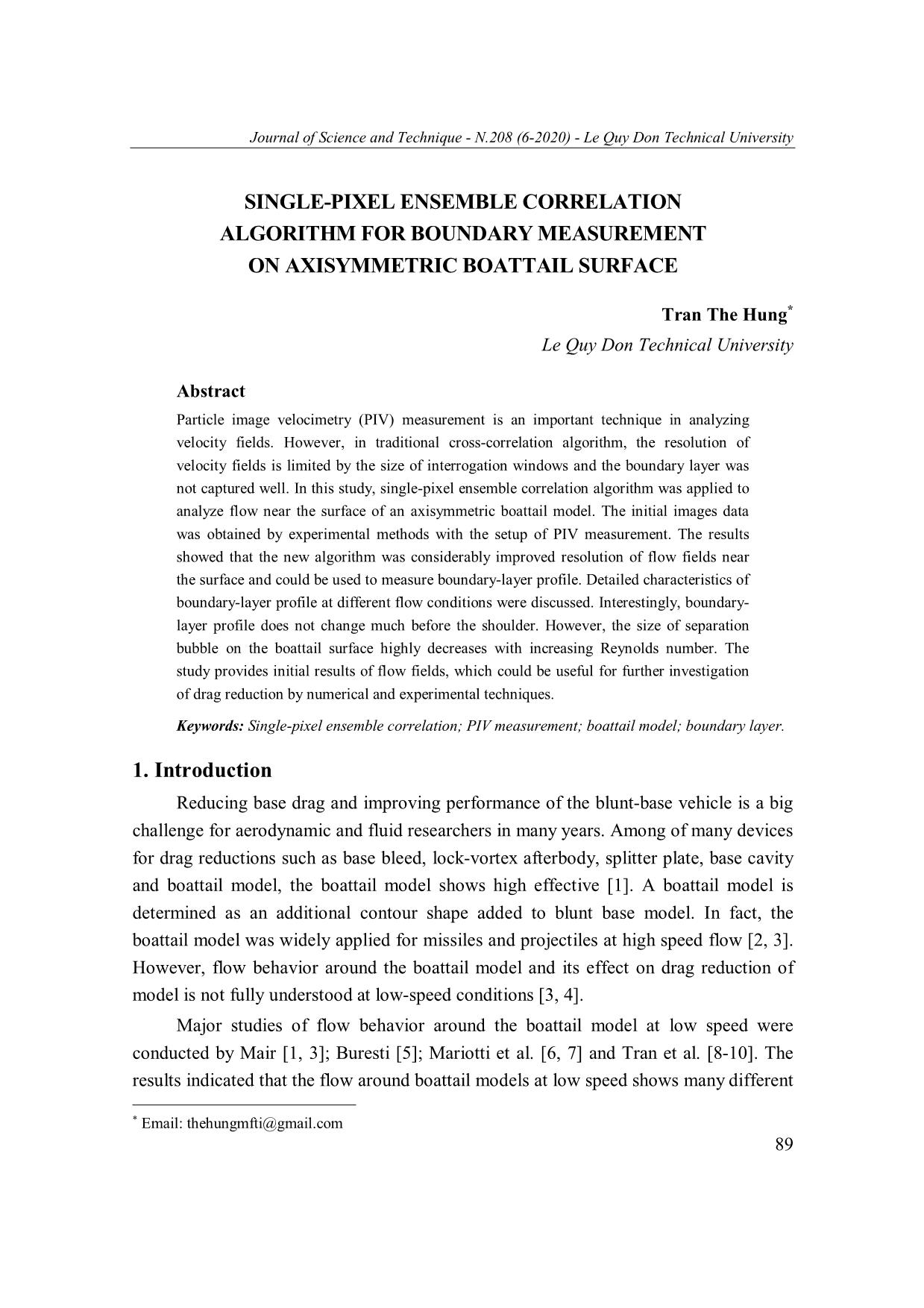 Single-pixel ensemble correlation algorithm for boundary measurement on axisymmetric boattail surface trang 1