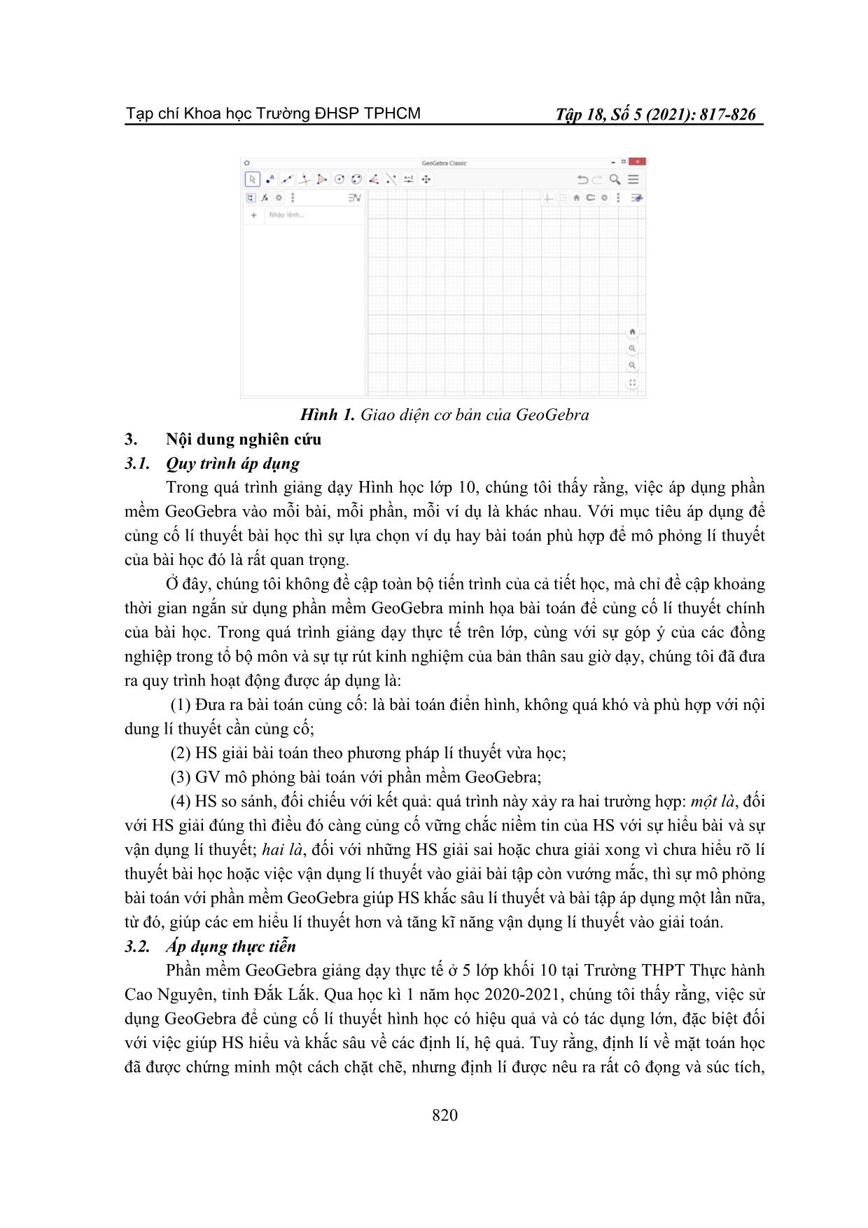 Sử dụng Geogebra để củng cố lí thuyết hình học trang 4