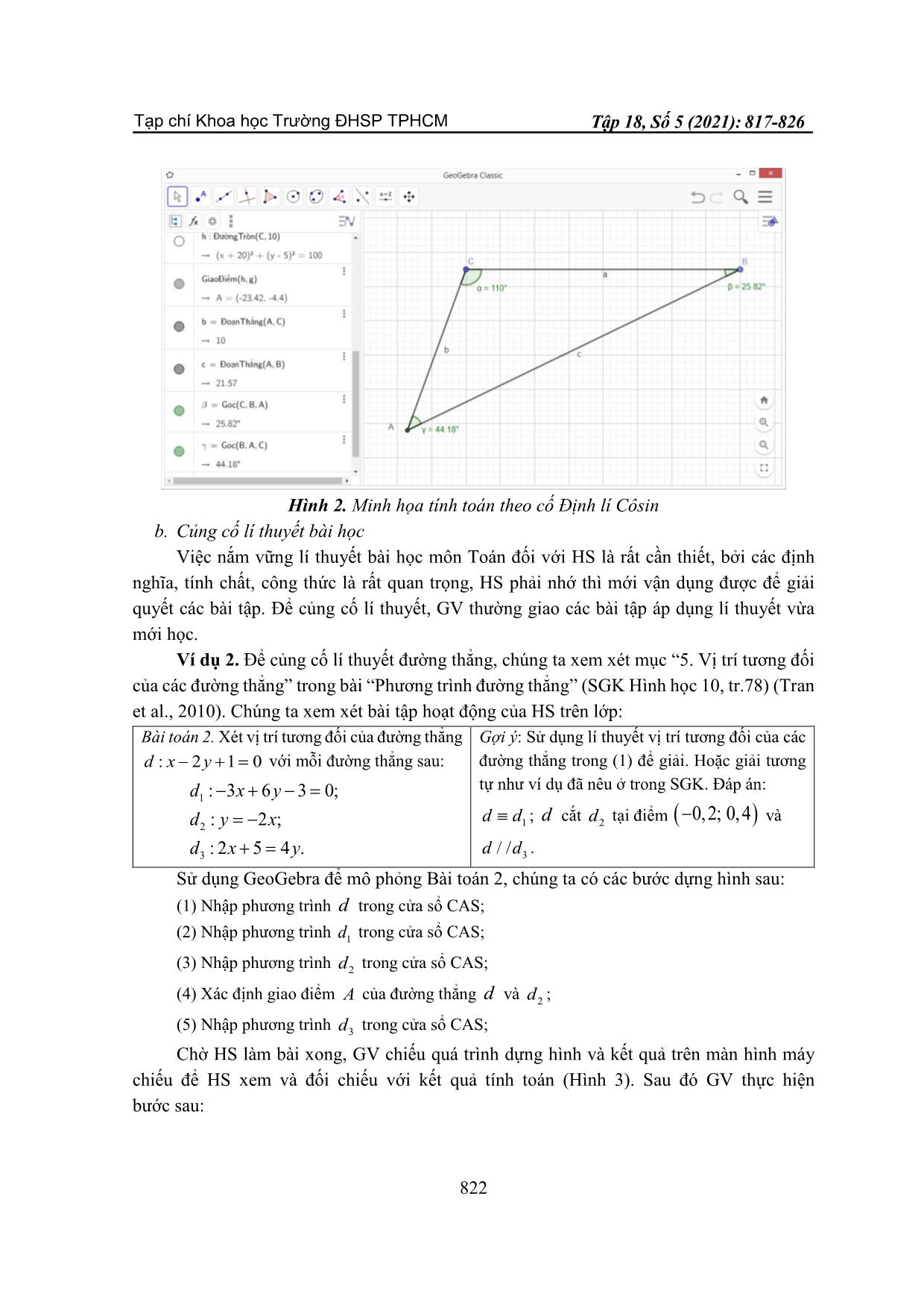 Sử dụng Geogebra để củng cố lí thuyết hình học trang 6