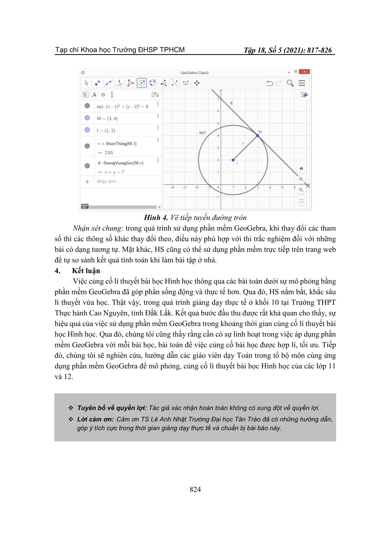 Sử dụng Geogebra để củng cố lí thuyết hình học trang 8