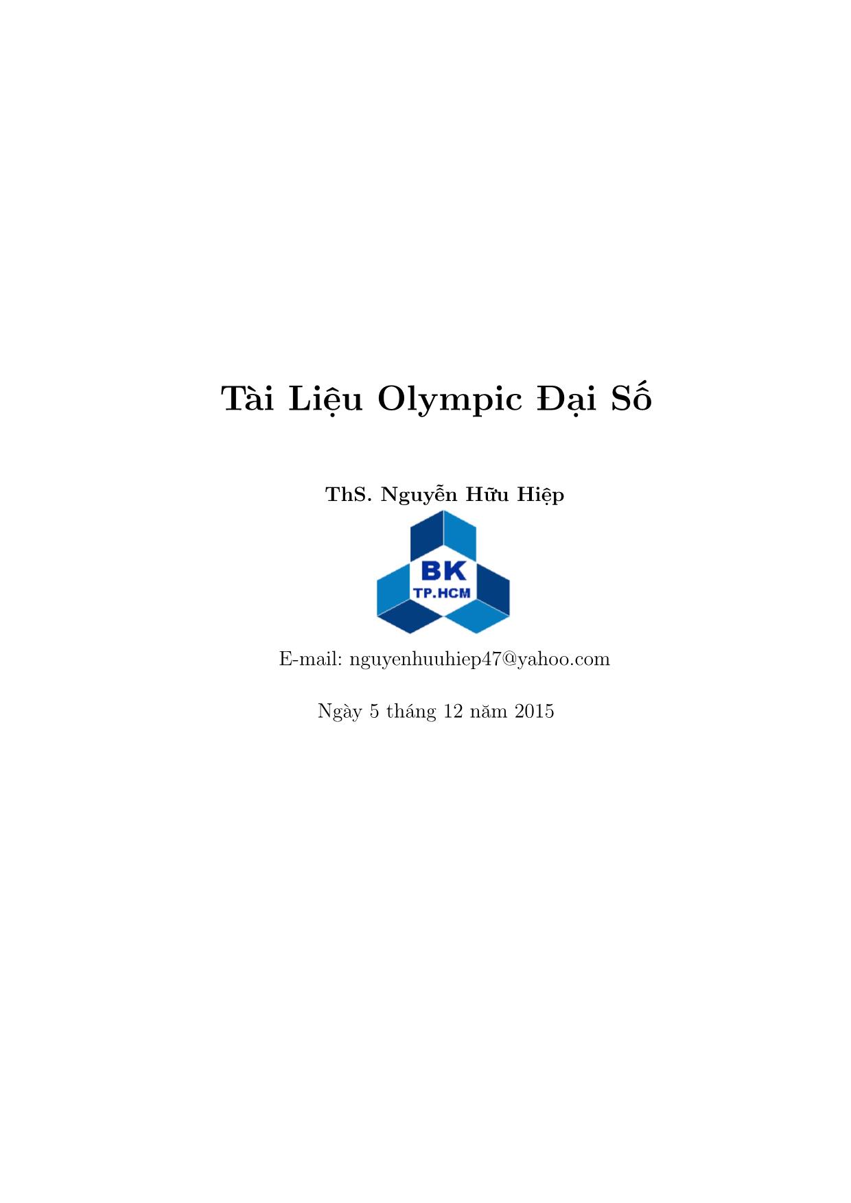 Tài liệu Olympic Đại số trang 1