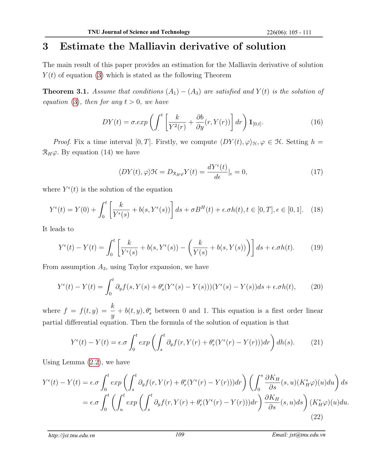 Đạo hàm Malliavin của quá trình Bessel phân thứ dạng tổng quát trang 5
