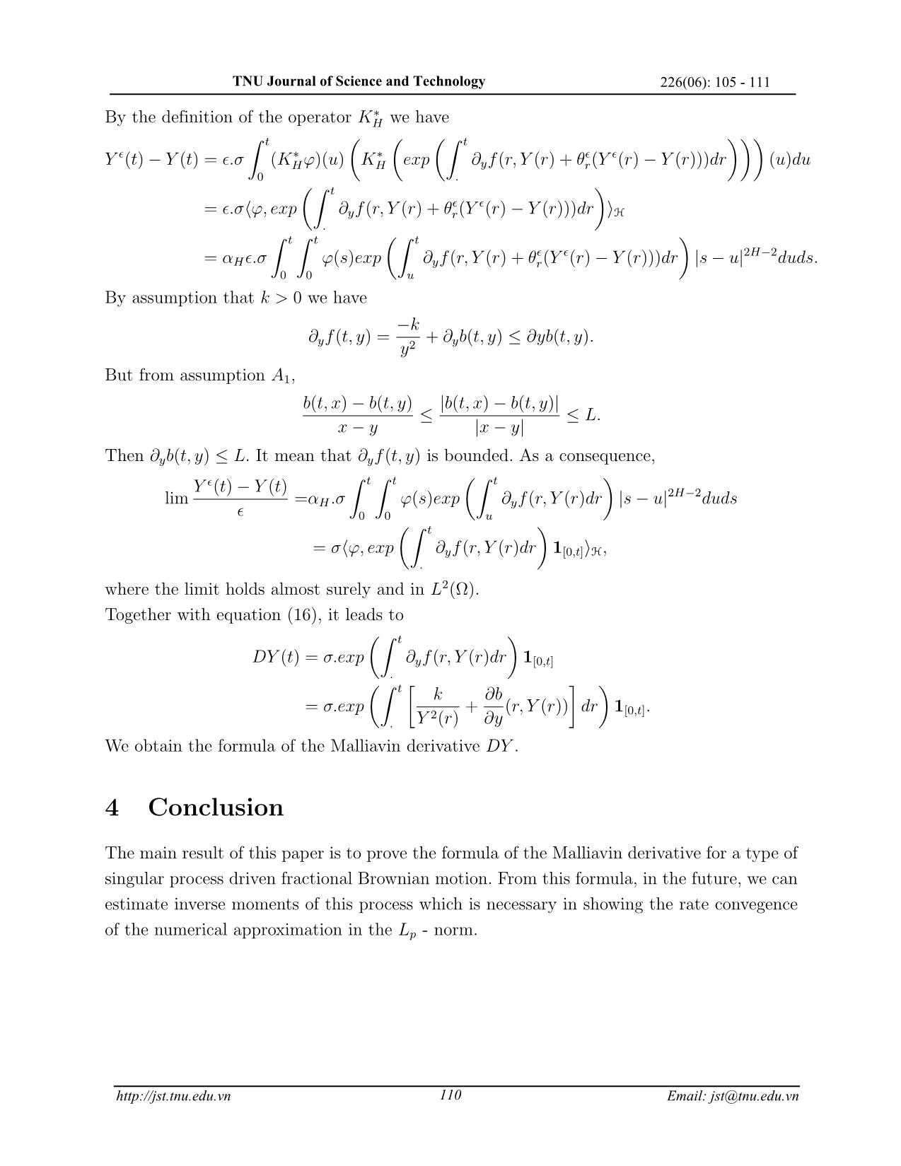 Đạo hàm Malliavin của quá trình Bessel phân thứ dạng tổng quát trang 6