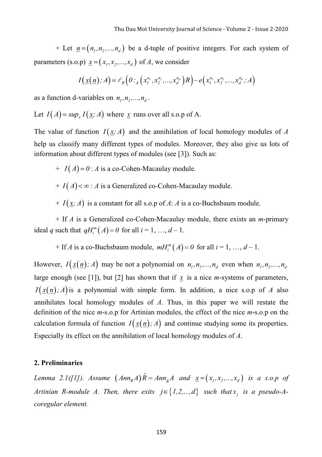 The nice m-system of parameters for Artinian modules trang 2