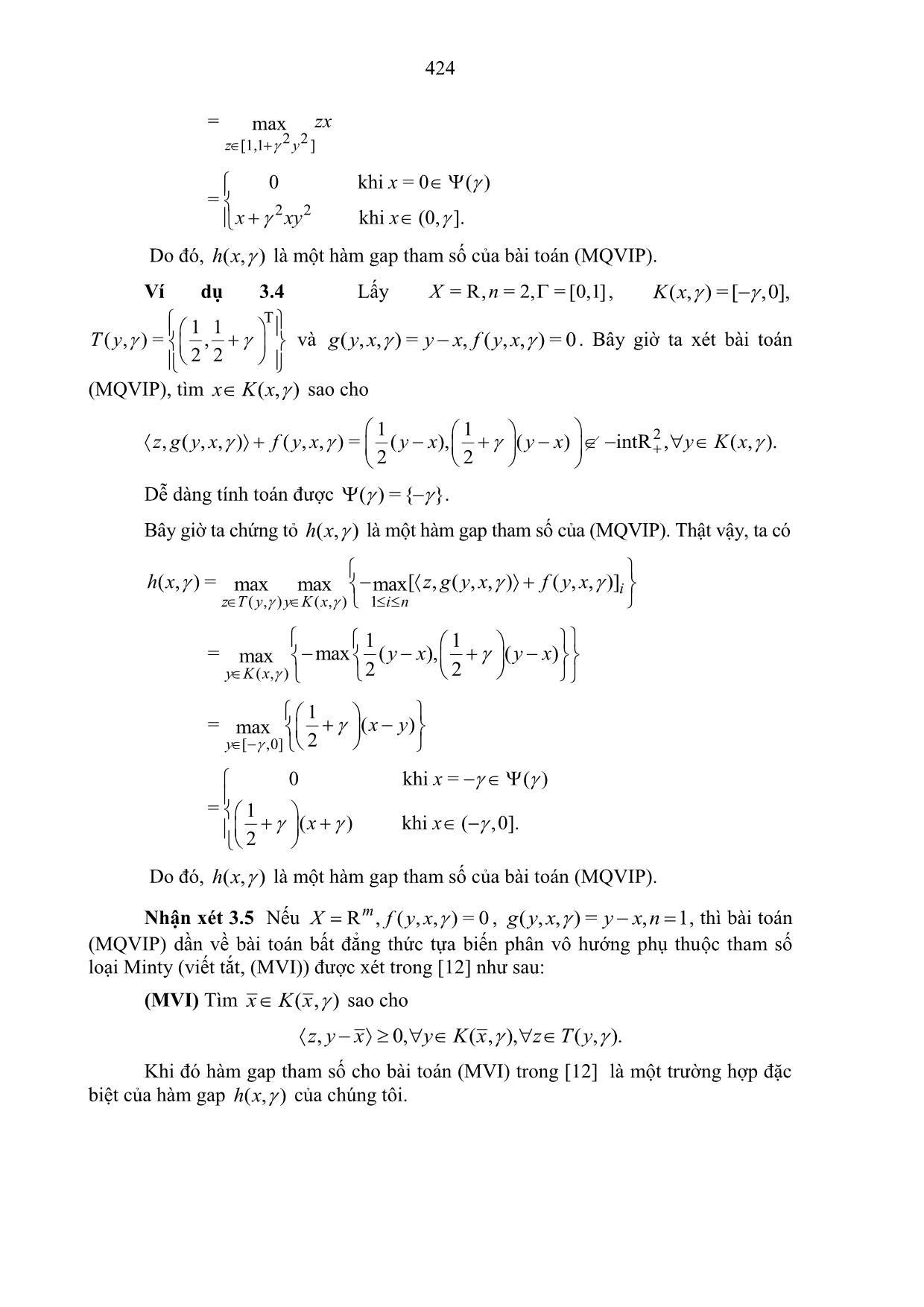 Tính liên tục của hàm gap cho bài toán bất đẳng thức tựa biến phân loại Minty trang 5