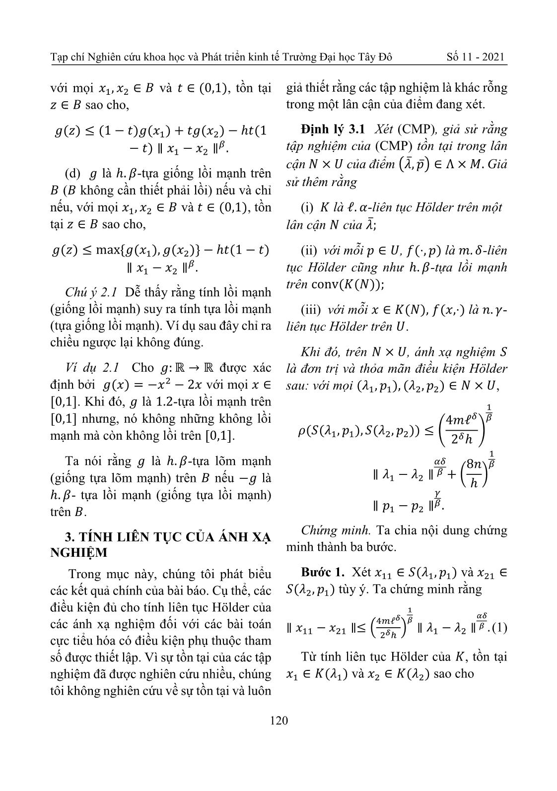 Tính liên tục Holder của ánh xạ nghiệm bài toán cực tiểu hóa có điều kiện trang 4