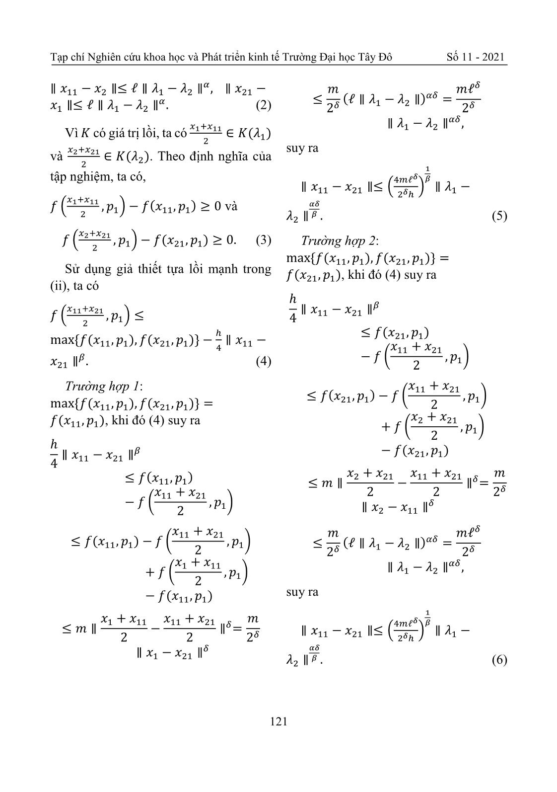 Tính liên tục Holder của ánh xạ nghiệm bài toán cực tiểu hóa có điều kiện trang 5