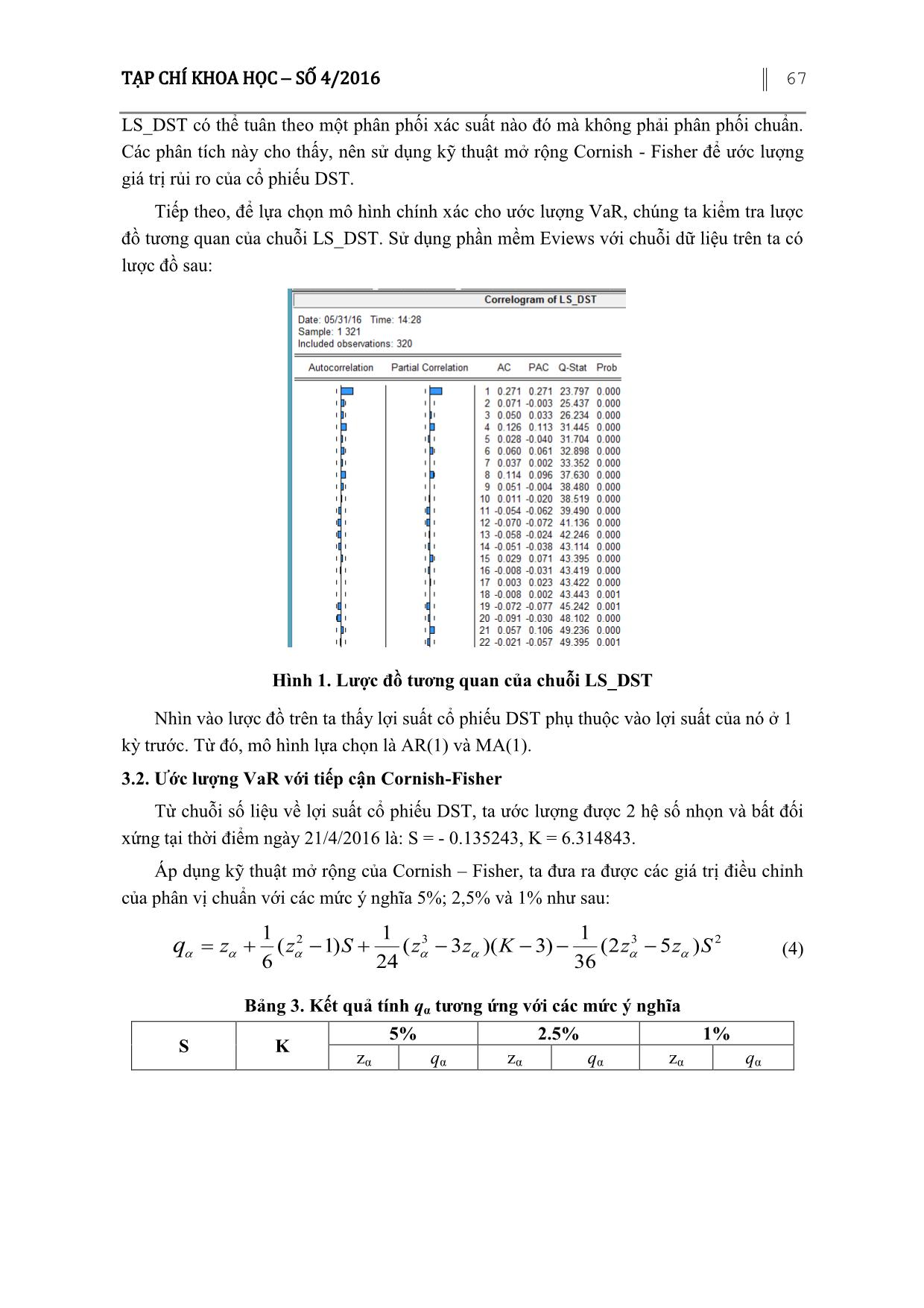 Ước lượng VaR với tiếp cận Cornish - Fisher trang 5