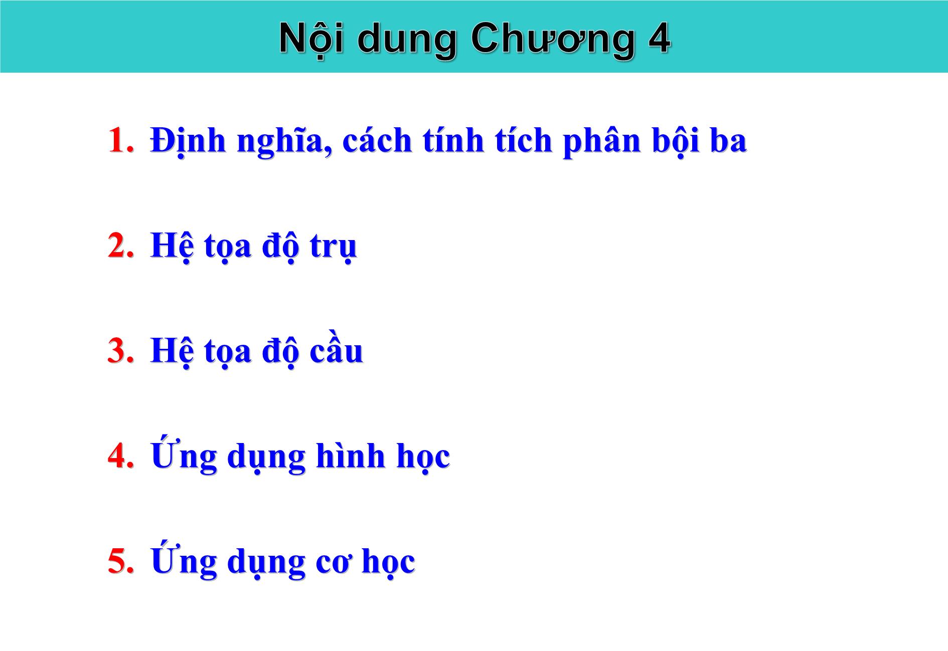 Bài giảng Giải tích II - Chương 4: Tích phân bội ba - Nguyễn Văn Quang trang 1