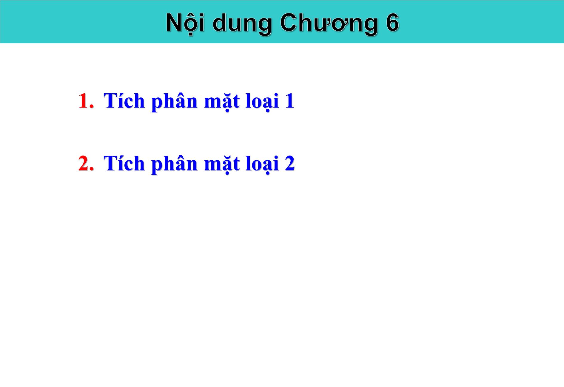 Bài giảng Giải tích II - Chương 6: Tích phân mặt - Nguyễn Văn Quang trang 1