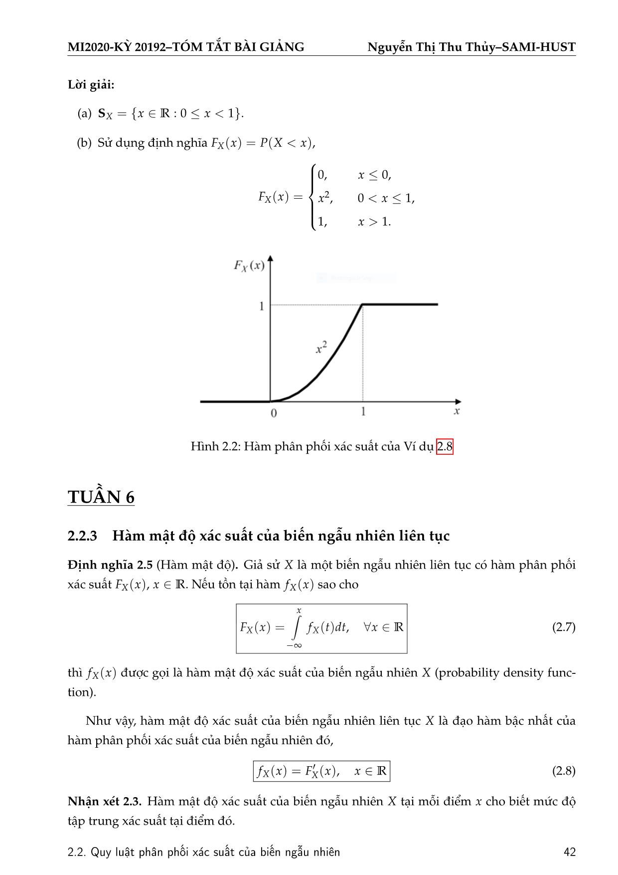 Bài giảng Xác suất thống kê - Chương 2: Biến ngẫu nhiên và quy luật phân phối xác suất - Nguyễn Thị Thu Thủy trang 7