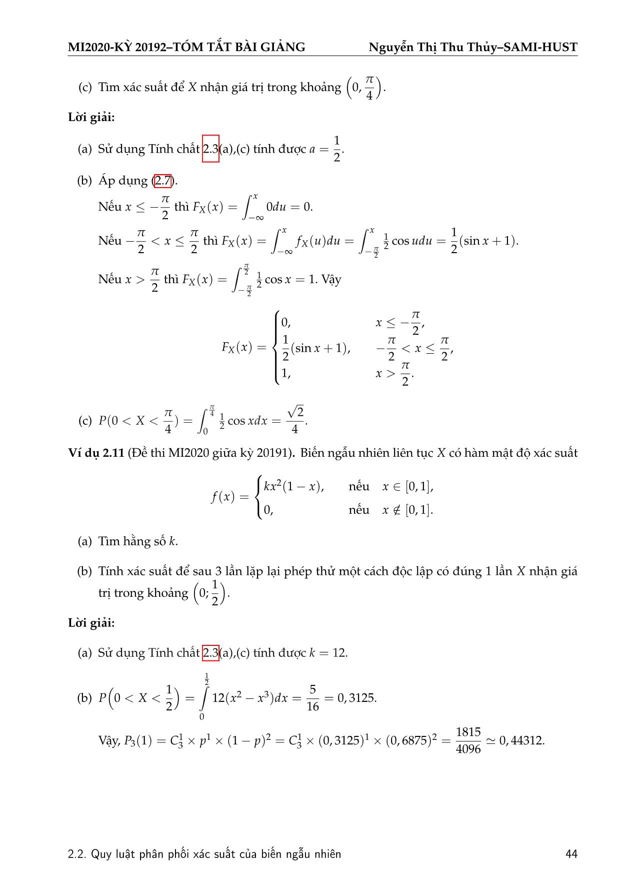 Bài giảng Xác suất thống kê - Chương 2: Biến ngẫu nhiên và quy luật phân phối xác suất - Nguyễn Thị Thu Thủy trang 9