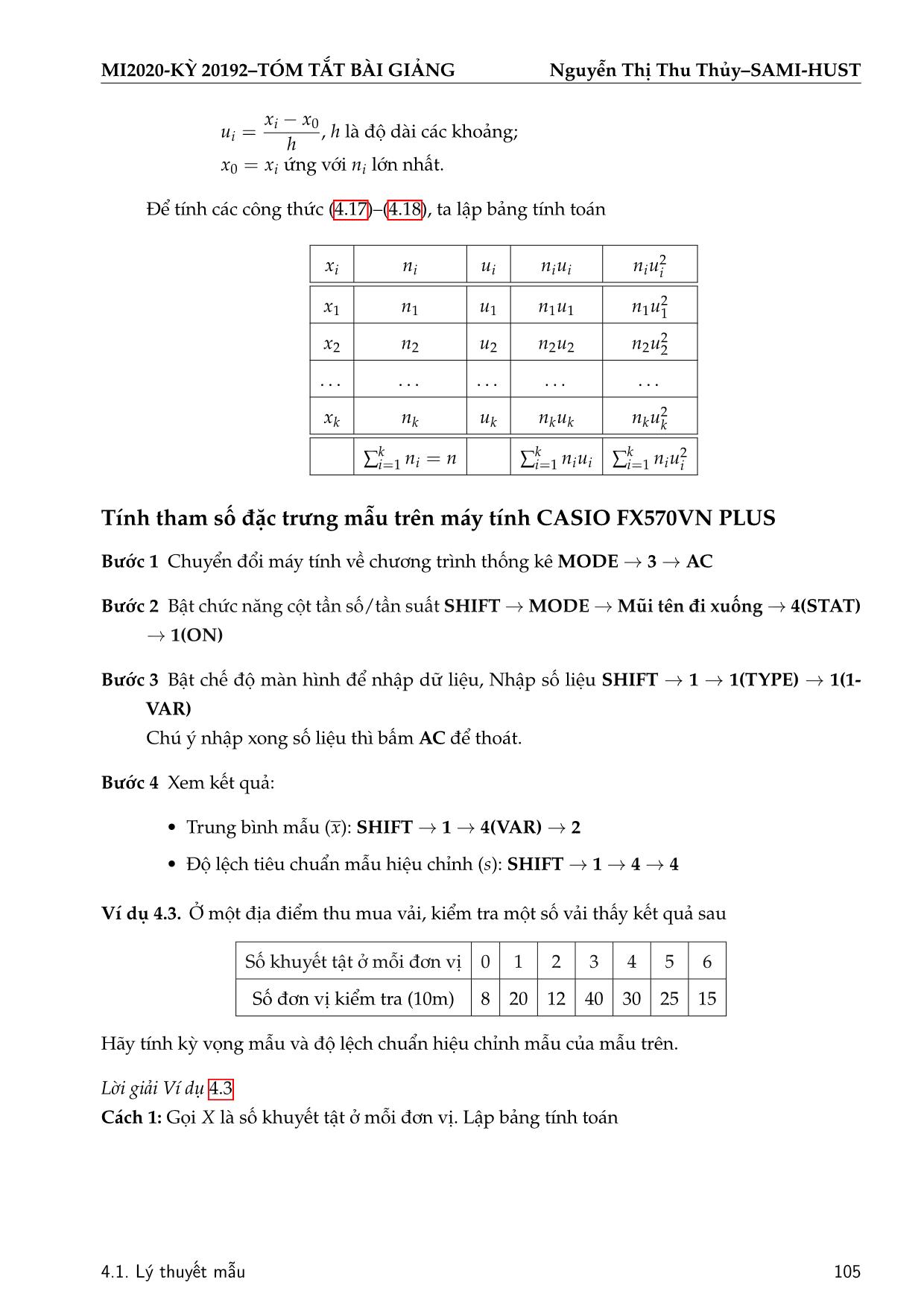 Bài giảng Xác suất thống kê - Chương 4: Thống kê. Ước lượng tham số - Nguyễn Thị Thu Thủy trang 10