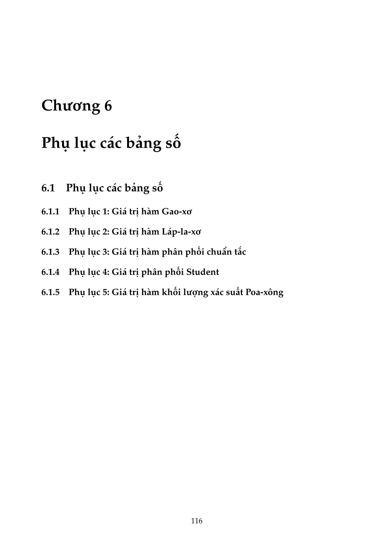 Bài giảng Xác suất thống kê - Chương 6: Phụ lục các bảng số - Nguyễn Thị Thu Thủy trang 1