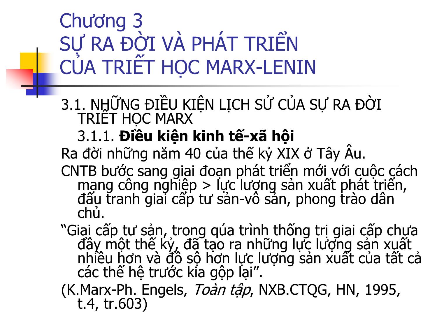 Bài giảng Triết học - Chương 3: Sự ra đời và phát triển của triết học Marx-Lenin trang 1