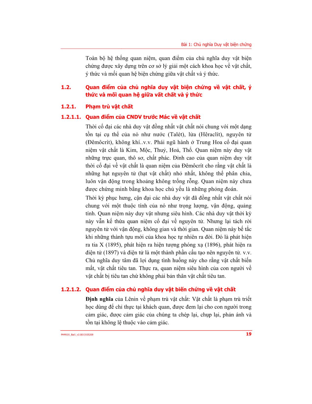 Bài giảng Những nguyên lý cơ bản của chủ nghĩa Mác-Lênin - Bài 1: Chủ nghĩa Duy vật biện chứng trang 5