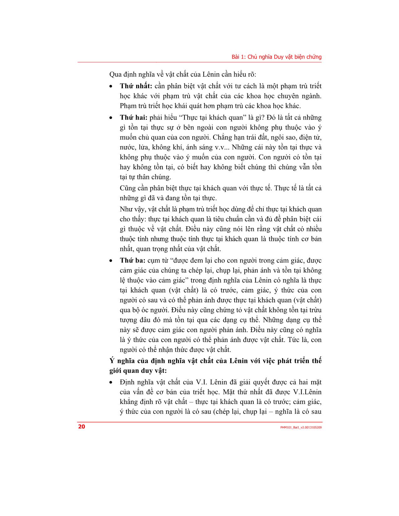 Bài giảng Những nguyên lý cơ bản của chủ nghĩa Mác-Lênin - Bài 1: Chủ nghĩa Duy vật biện chứng trang 6