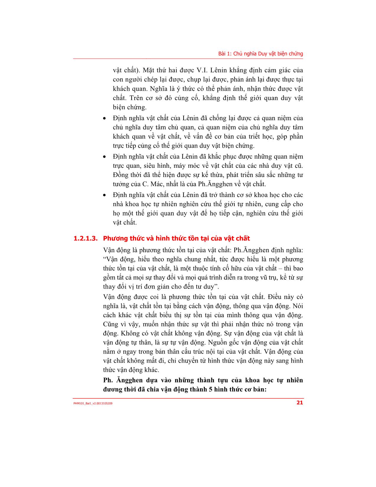 Bài giảng Những nguyên lý cơ bản của chủ nghĩa Mác-Lênin - Bài 1: Chủ nghĩa Duy vật biện chứng trang 7