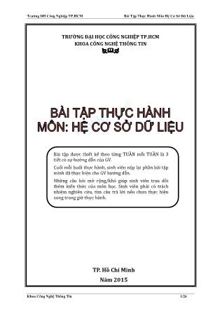 Bài tập thực hành môn Hệ cơ sở dữ liệu Bài tập thực hành môn Hệ cơ sở dữ liệu