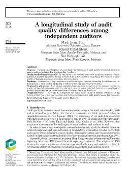 A longitudinal study of audit quality differences among independent auditors