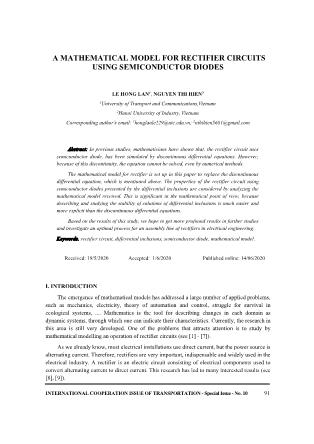 A mathematical model for rectifier circuits using semiconductor diodes