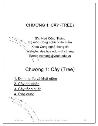 Bài giảng Cấu trúc dữ liệu và giải thuật 2 - Chương 1: Cây (Tree) - Ngô Công Thắng