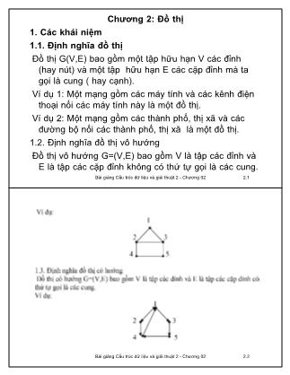 Bài giảng Cấu trúc dữ liệu và giải thuật 2 - Chương 2: Đồ thị - Ngô Công Thắng