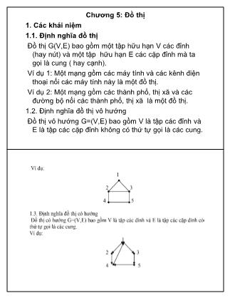 Bài giảng Cấu trúc dữ liệu và giải thuật - Chương 5: Đồ thị - Ngô Công Thắng